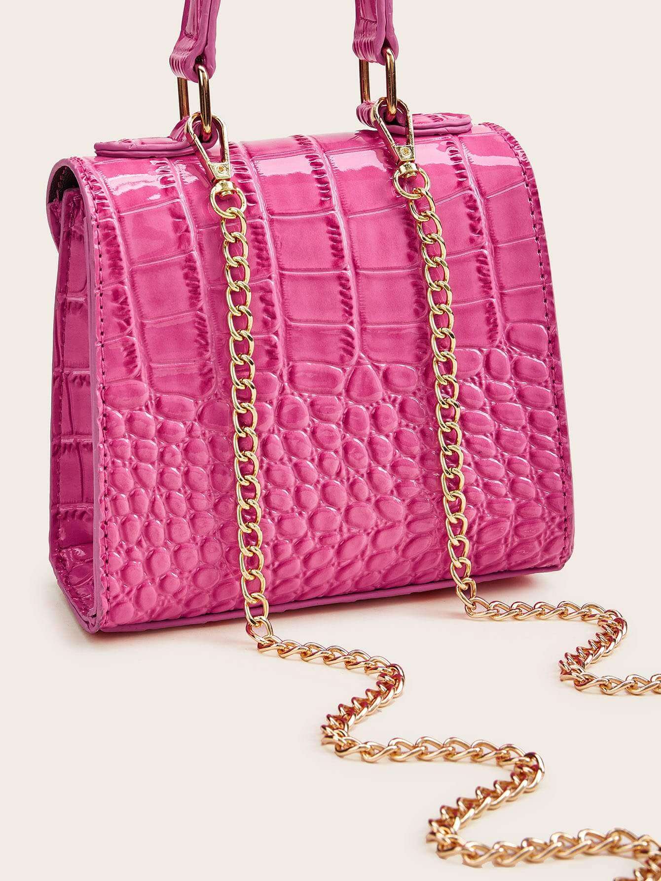 حقيبة كتف بنقشة جلد تمساح شنط وحقائب شنط