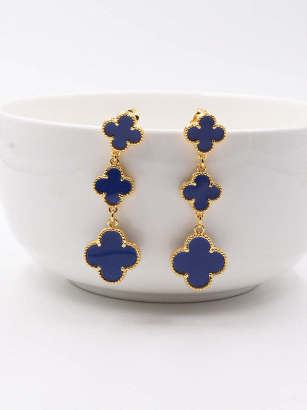 فان كليف حلق وردات طويل صدف طبيعي حلق van cleef