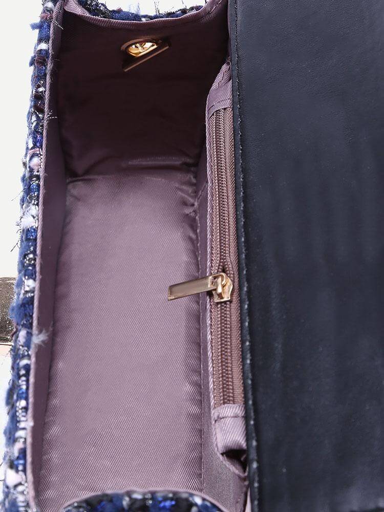 حقيبة زرقاء مرصعة شنط وحقائب متوفر 1 لون