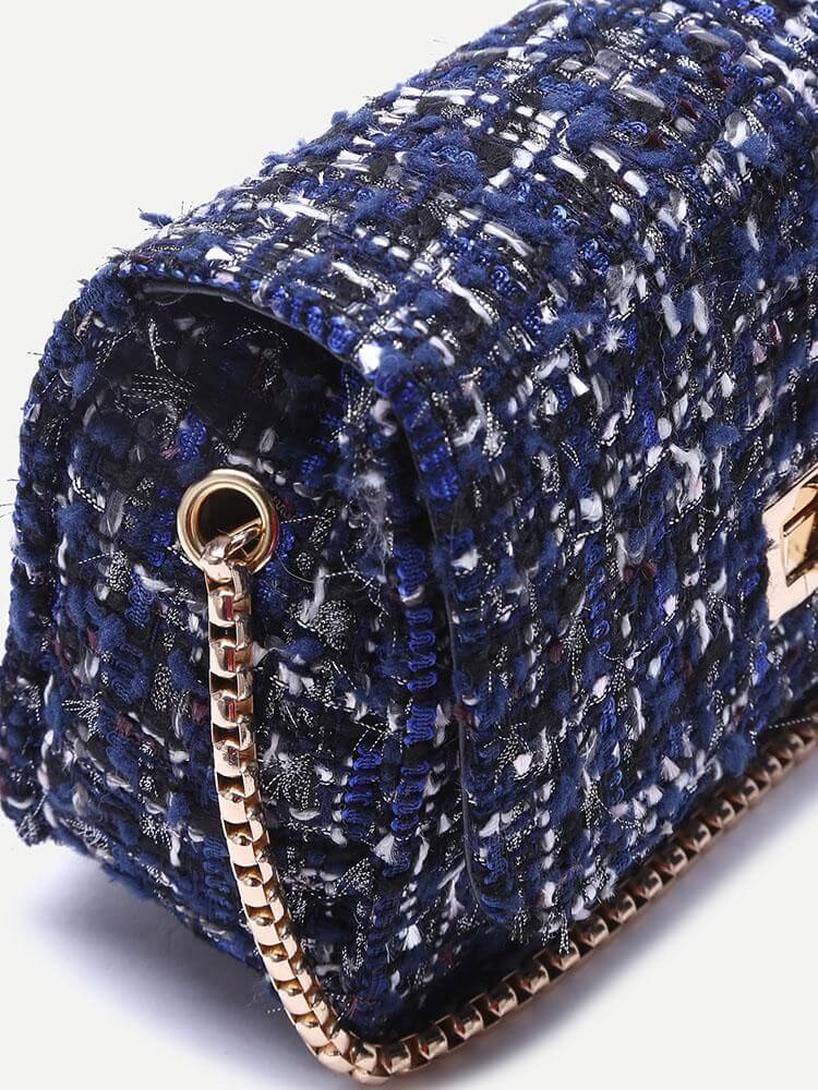 حقيبة زرقاء مرصعة شنط وحقائب متوفر 1 لون