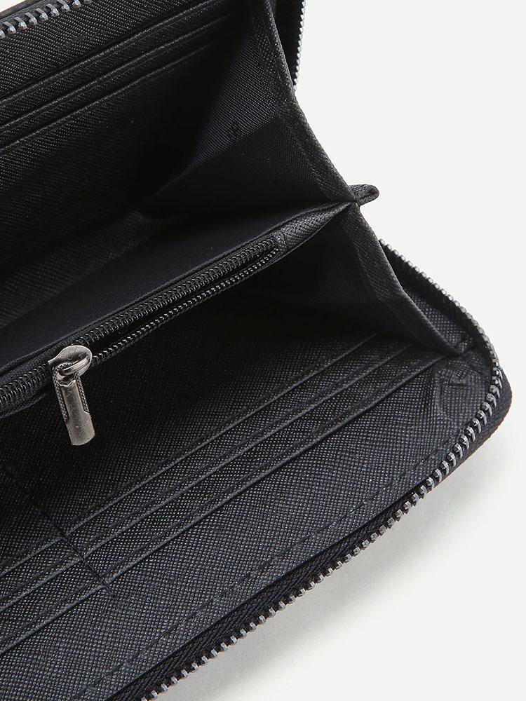 محفظة سوداء بتطريز وردة محافظ بوك