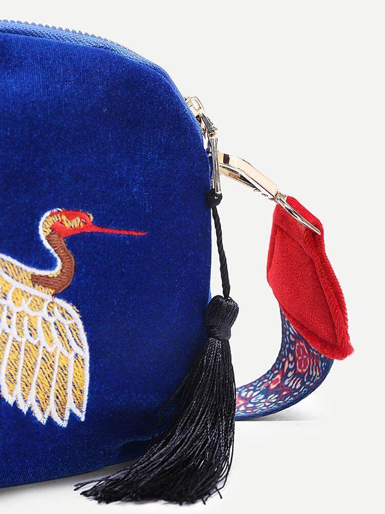 حقيبة مطرز طائر الكركي شنط وحقائب متوفر 1 لون