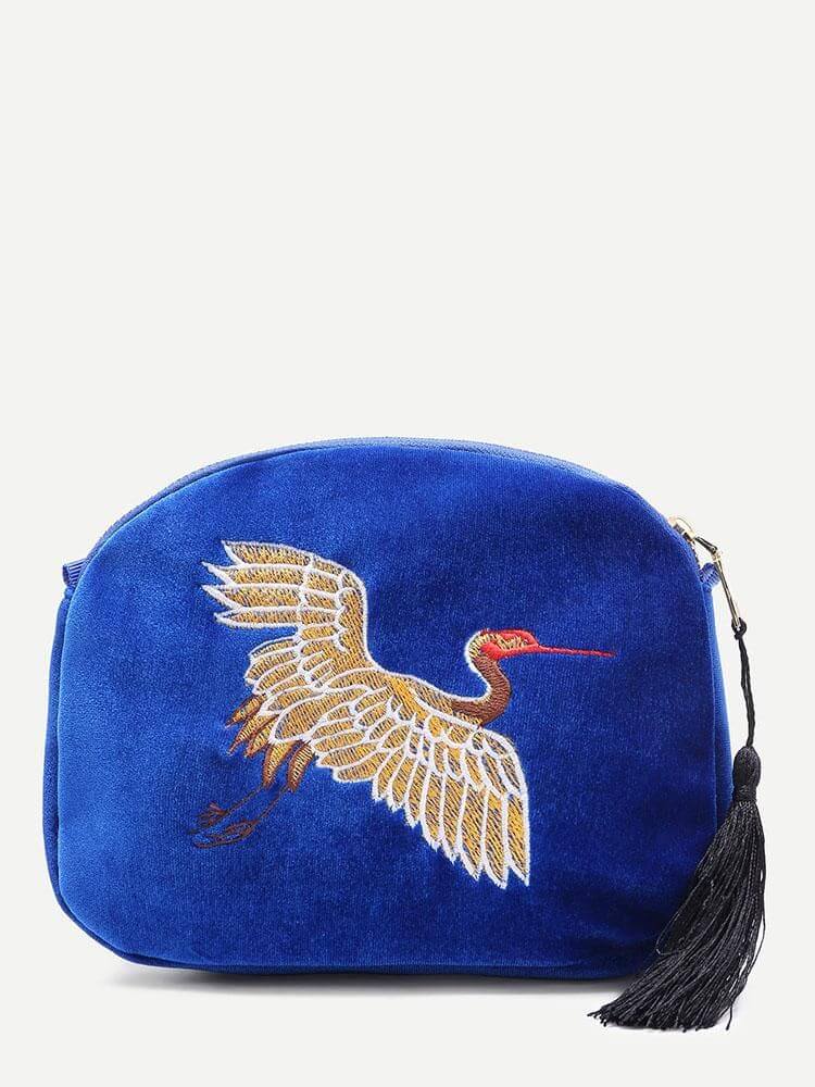 حقيبة مطرز طائر الكركي شنط وحقائب متوفر 1 لون