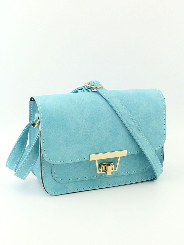 حقيبة الكتف هندسية الشكل تويست قفل سلسلة شنط وحقائب متوفر 2 لون تركواز