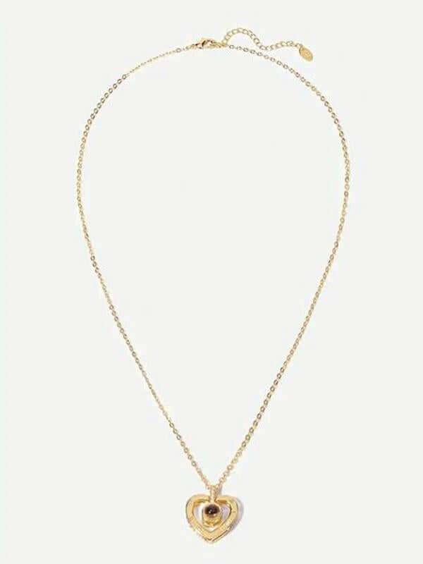 سلسال احبك بمائة لغه قلب سلسال متوفر 2 لون ذهبي