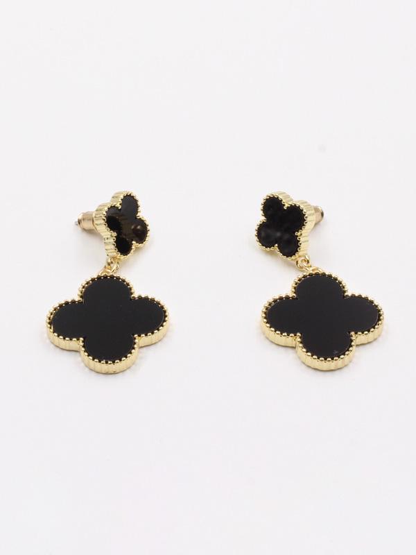 حلق فان كليف وردتين كبير حلق van cleef