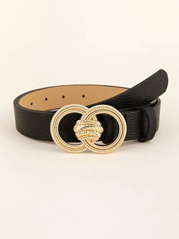 حزام مزدوج نقش اسود احزمة jewel اسود
