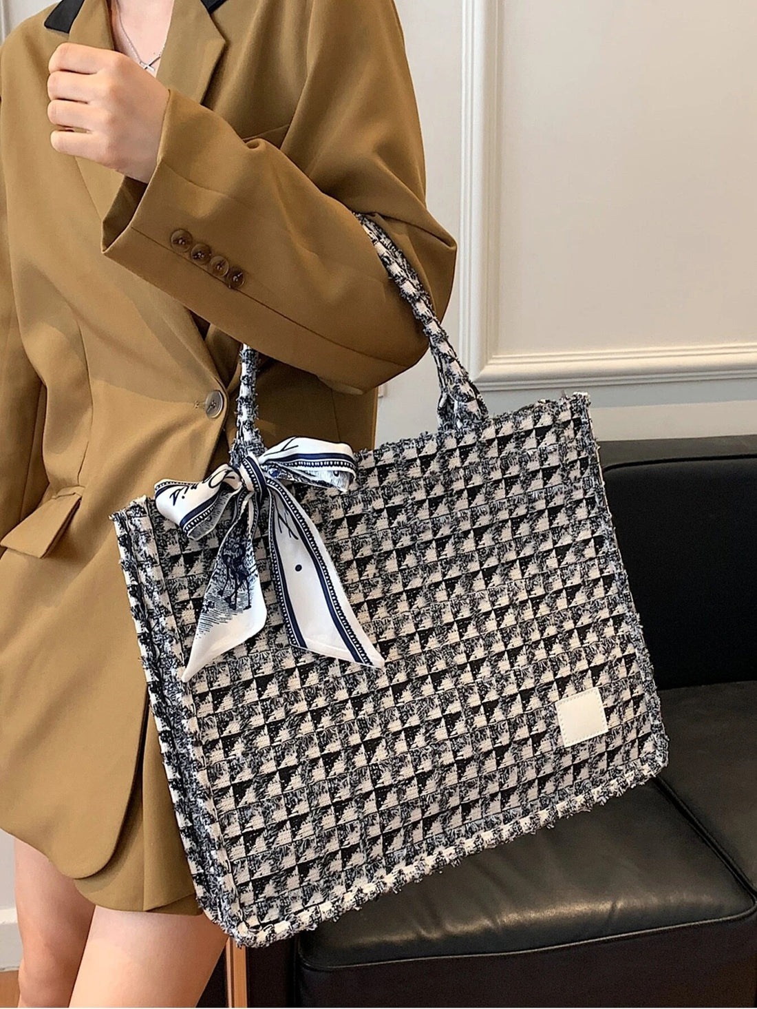 حقيبة قماش كبيرة كحلي شنط وحقائب شنط