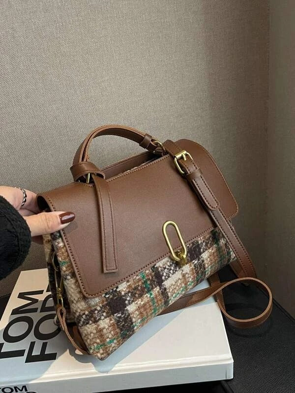 حقيبة مربعة نمط منقوش شنط وحقائب شنط