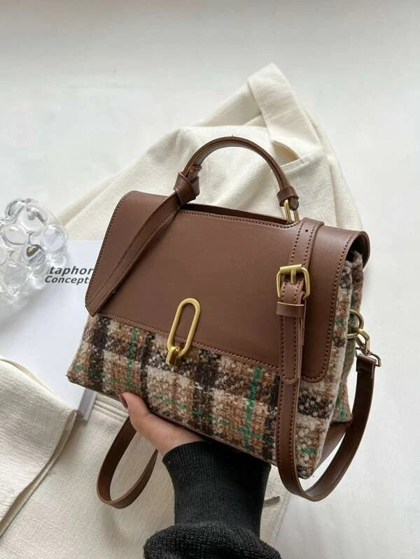 حقيبة مربعة نمط منقوش شنط وحقائب شنط