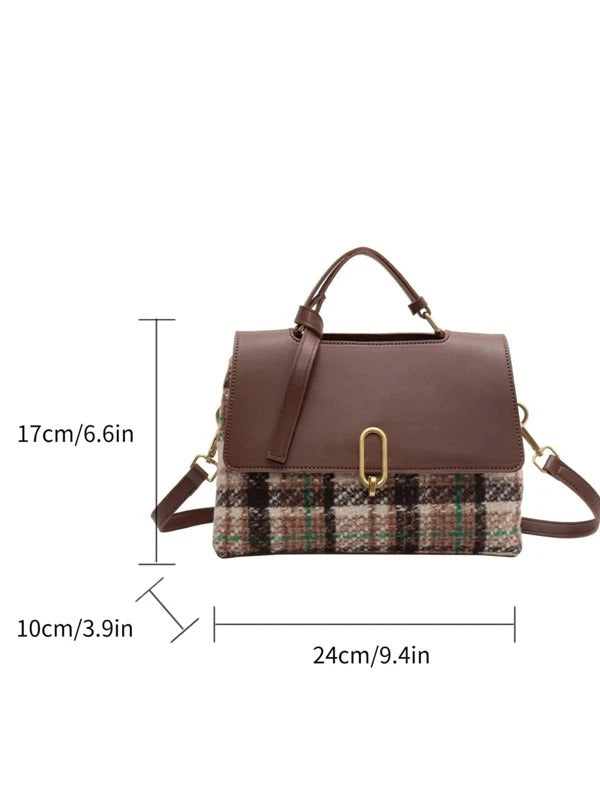 حقيبة مربعة نمط منقوش شنط وحقائب شنط