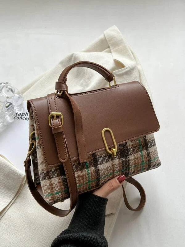 حقيبة مربعة نمط منقوش شنط وحقائب شنط