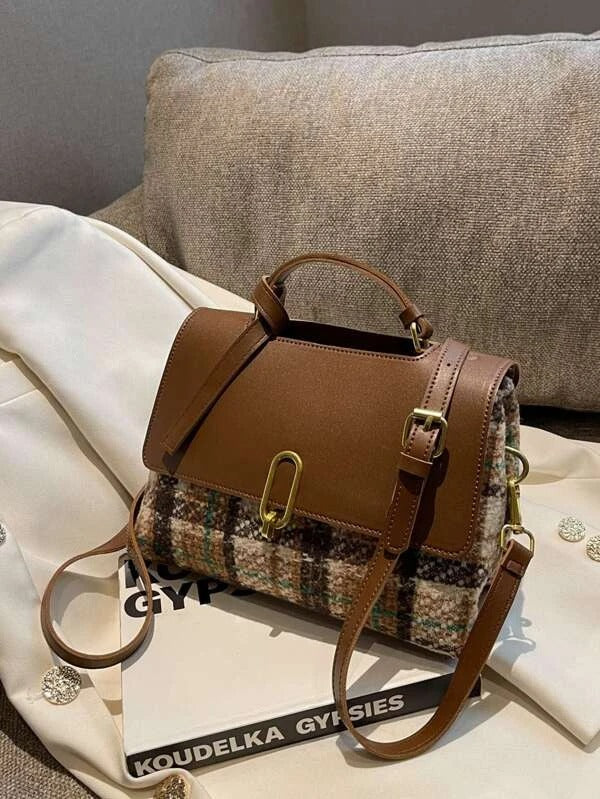 حقيبة مربعة نمط منقوش شنط وحقائب شنط