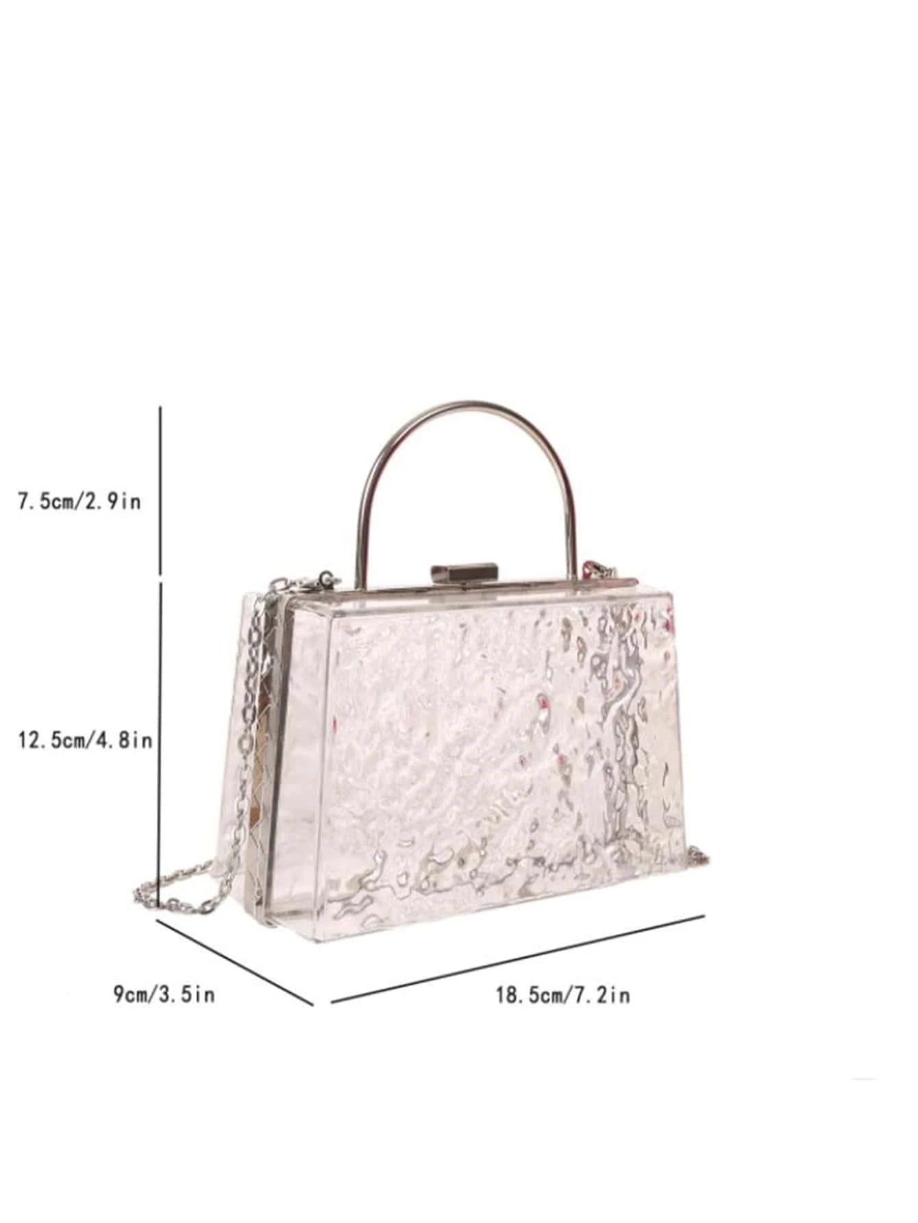 حقيبة شكل صندوق ميني شفاف شنط وحقائب شنط