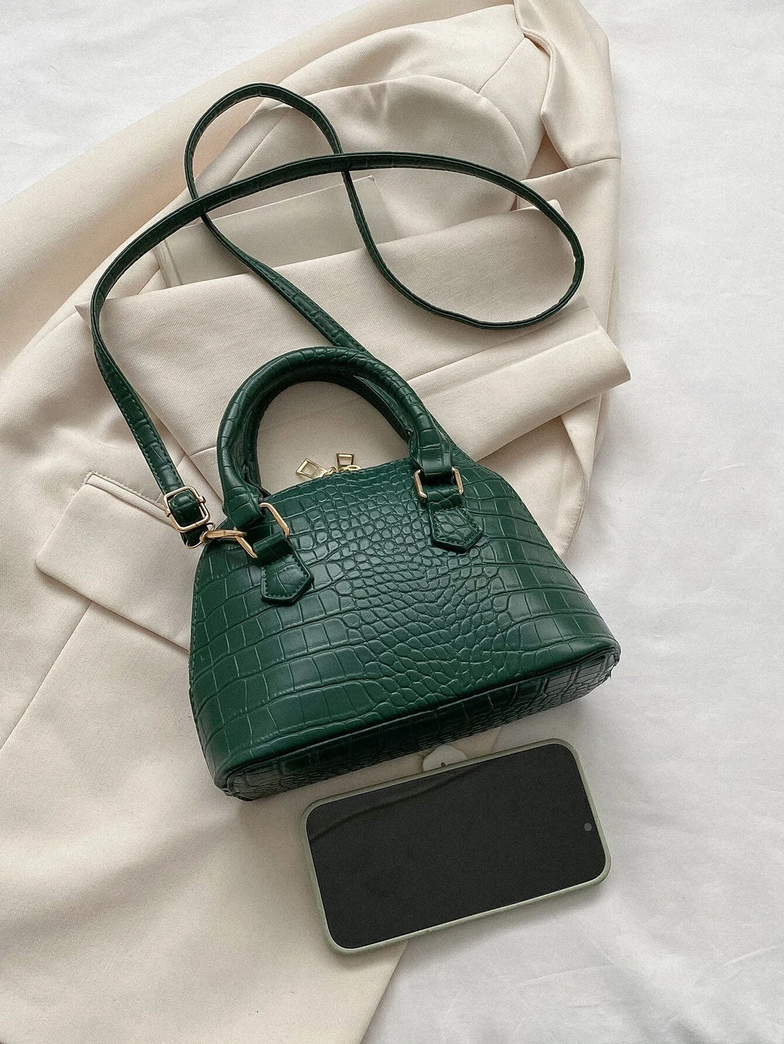 حقيبة قبة بنقش جلد شنط وحقائب شنط