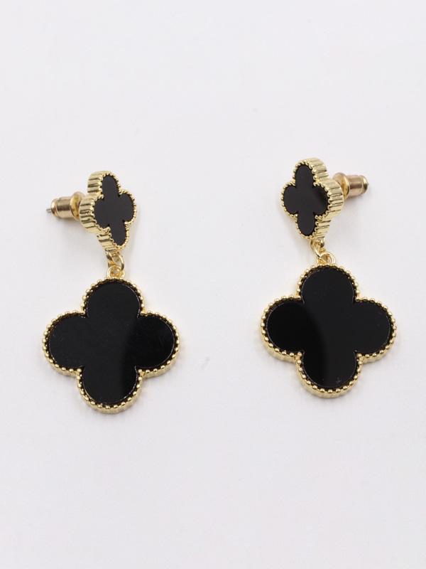 حلق فان كليف وردتين كبير حلق van cleef
