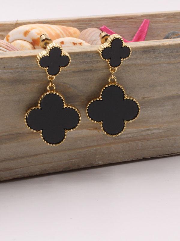 حلق فان كليف وردتين كبير حلق van cleef