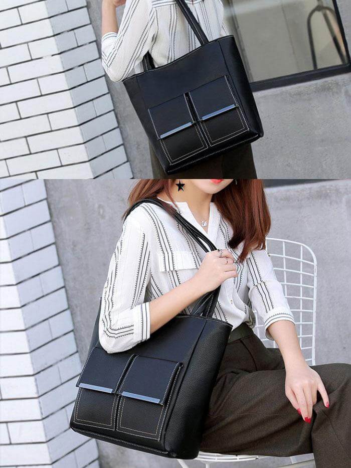 حقيبة كتف كبيرة بجيوب شنط وحقائب متوفر 1 لون