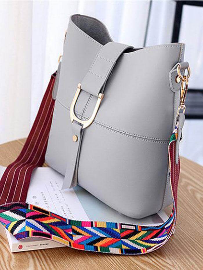 حقيبة كتف داخلها حقيبة صغيره شنط وحقائب متوفر 5 لون رمادي