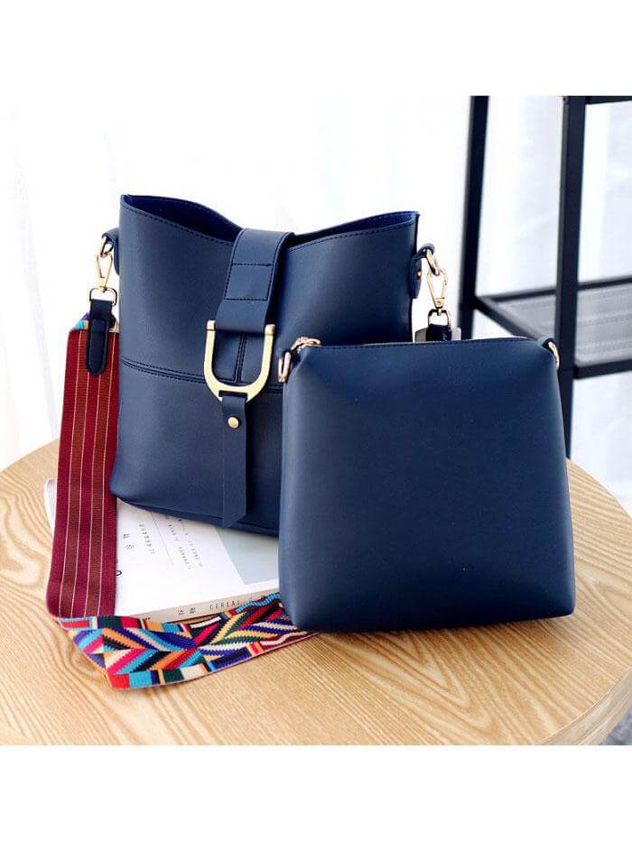 حقيبة كتف داخلها حقيبة صغيره شنط وحقائب متوفر 5 لون كحلي