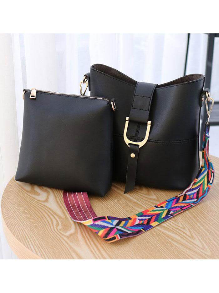 حقيبة كتف داخلها حقيبة صغيره شنط وحقائب متوفر 5 لون اسود