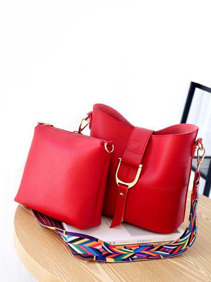 حقيبة كتف داخلها حقيبة صغيره شنط وحقائب متوفر 5 لون احمر