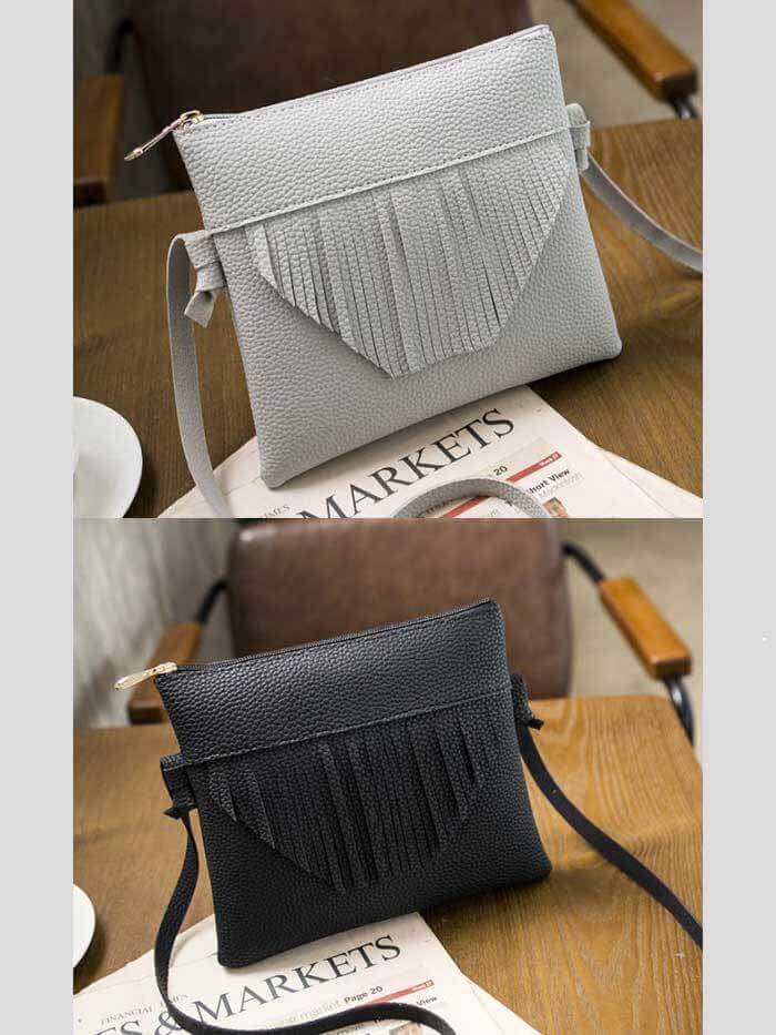 حقيبة سوداء بشراشيب شنط وحقائب متوفر 2 لون