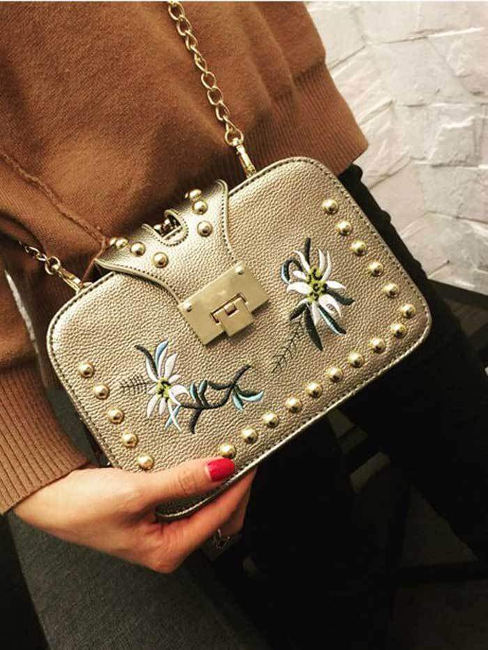 حقيبة يد بيضاء شنط وحقائب متوفر 3 لون ذهبي