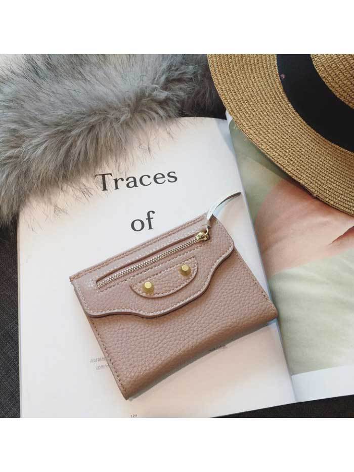 محفظة سوداء بسحاب للإغلاق محافظ بوك وردي