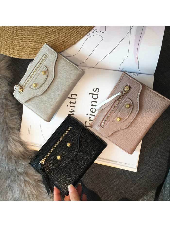 محفظة سوداء بسحاب للإغلاق محافظ بوك