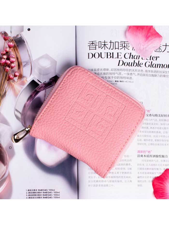 محفظة وردي بسحاب للاغلاق محافظ متوفر 5 لون وردي