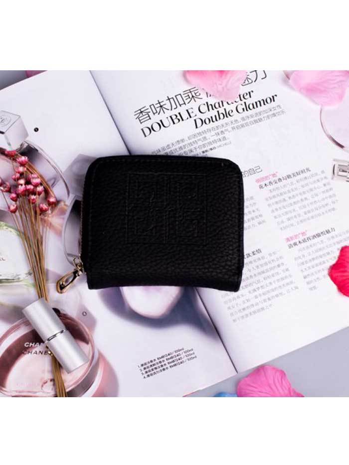 محفظة وردي بسحاب للاغلاق محافظ متوفر 5 لون اسود