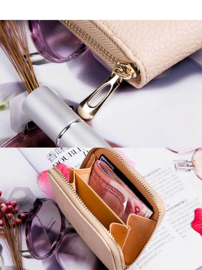 محفظة وردي بسحاب للاغلاق محافظ متوفر 5 لون