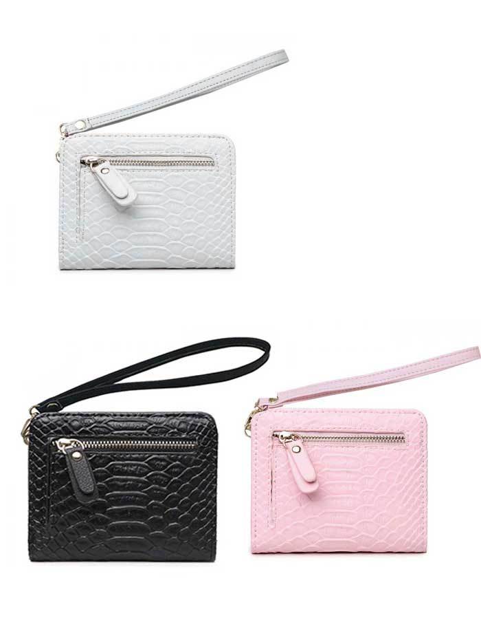 محفظة رمادي بسحاب للاغلاق محافظ بوك