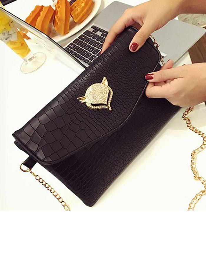 شنطه يد انيقه بحزام ذهبي شنط وحقائب متوفر 2 لون اسود