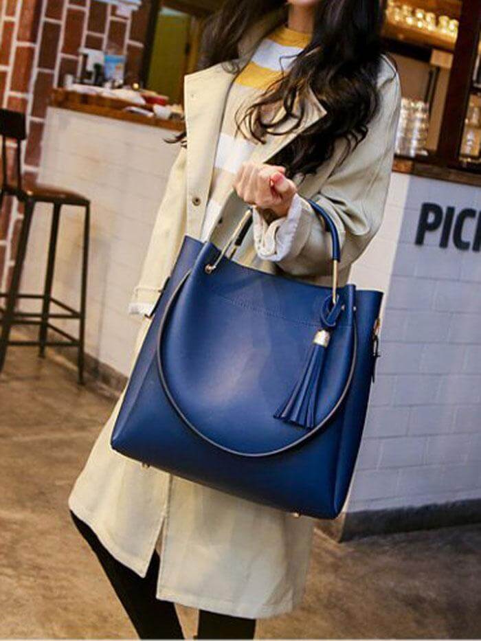 حقيبة يد كبيرة بحزامين شنط وحقائب متوفر 3 لون