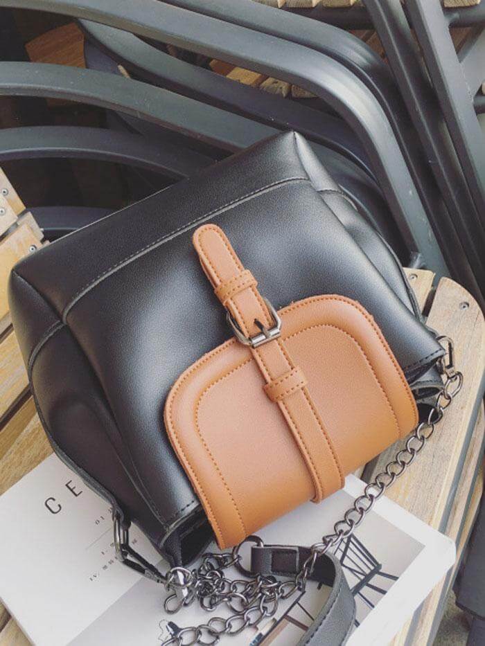 حقيبة كتف كبيرة بيد معدنية طويلة شنط وحقائب متوفر 2 لون