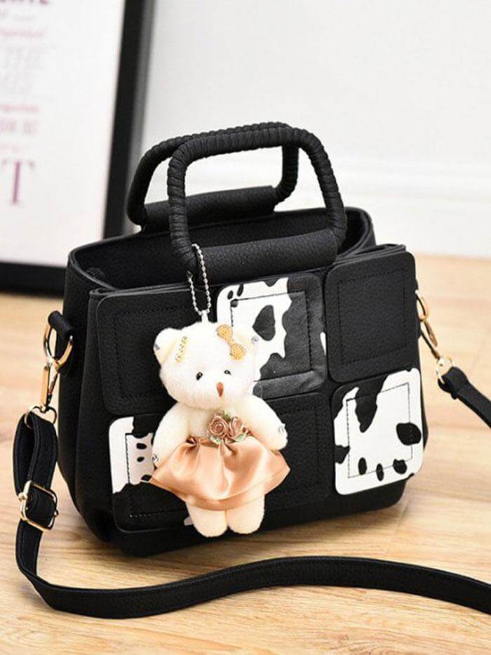 حقيبة يد مربعات شنط وحقائب متوفر 4 لون اسود