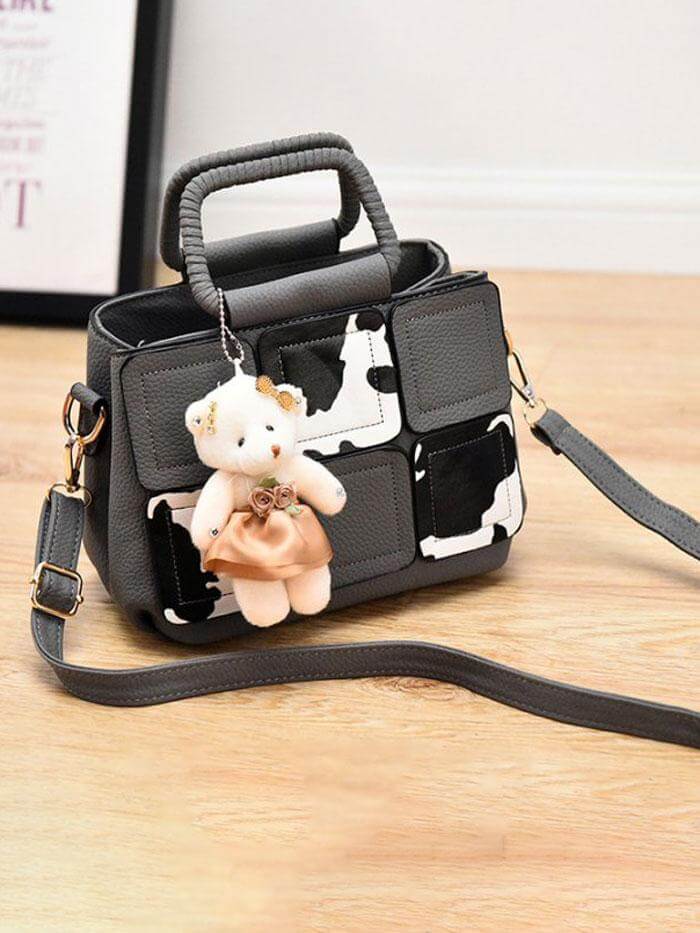 حقيبة يد مربعات شنط وحقائب متوفر 4 لون رمادي