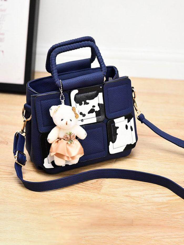 حقيبة يد مربعات شنط وحقائب متوفر 4 لون كحلي