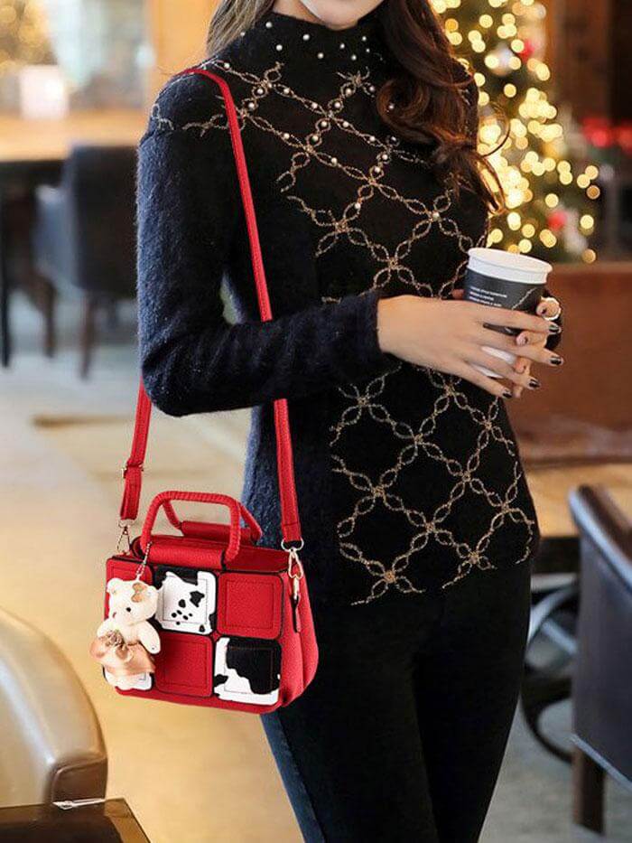 حقيبة يد مربعات شنط وحقائب متوفر 4 لون