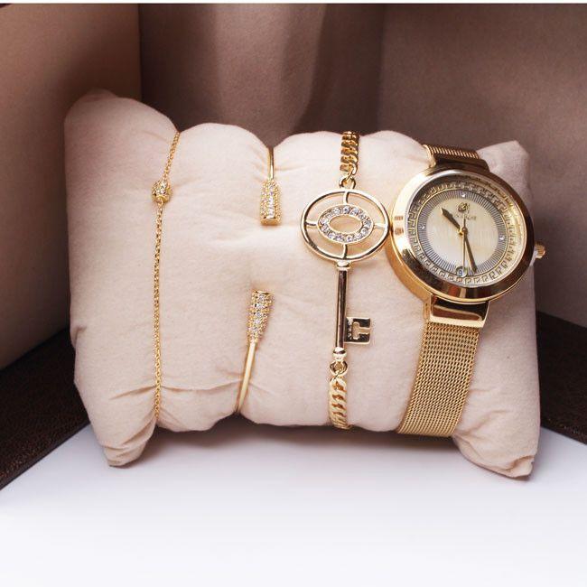 طقم ساعه و اساور انيقه اطقم ساعات متوفر 2 لون