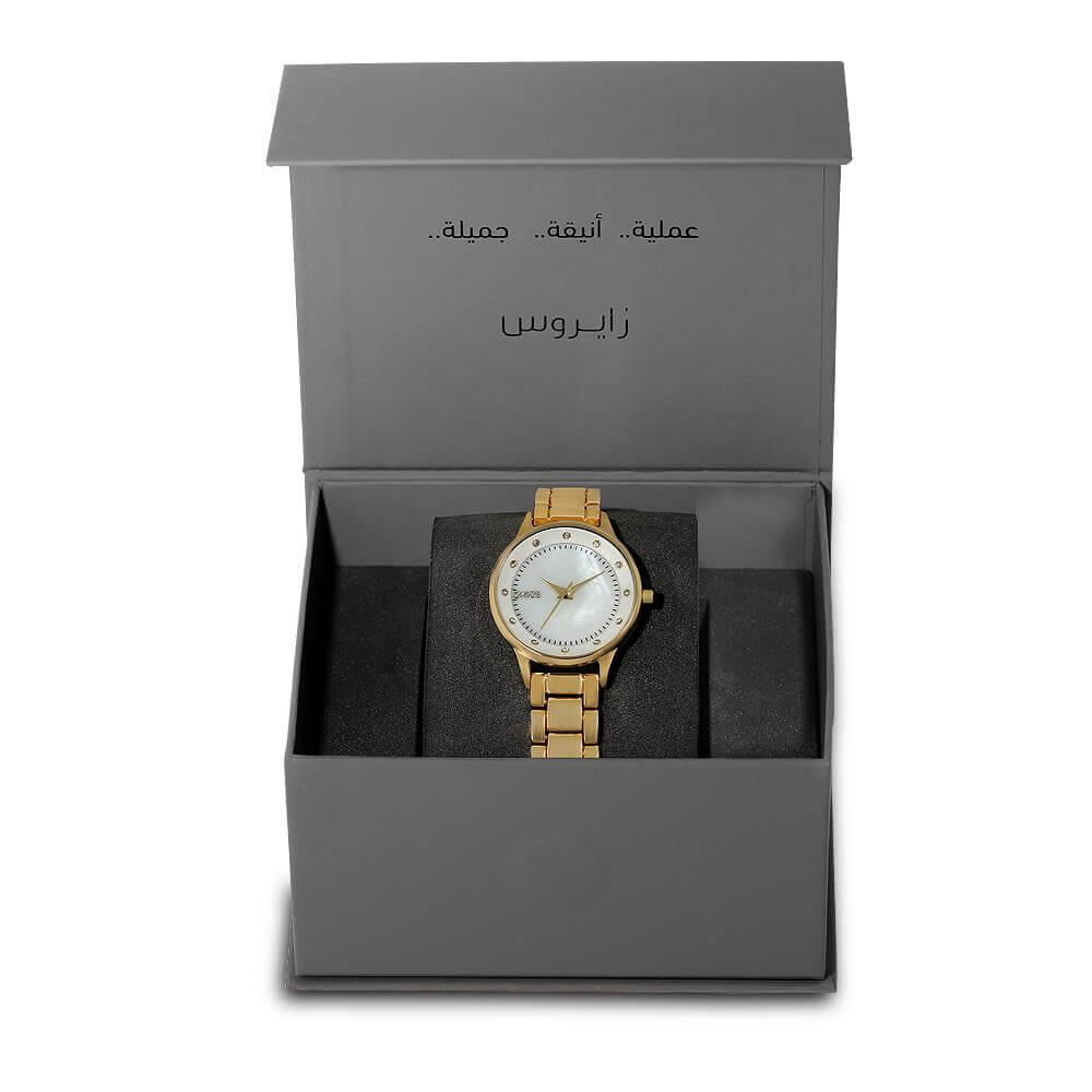 ساعة زايروس الذهبيه اطقم ساعات متوفر 3 لون