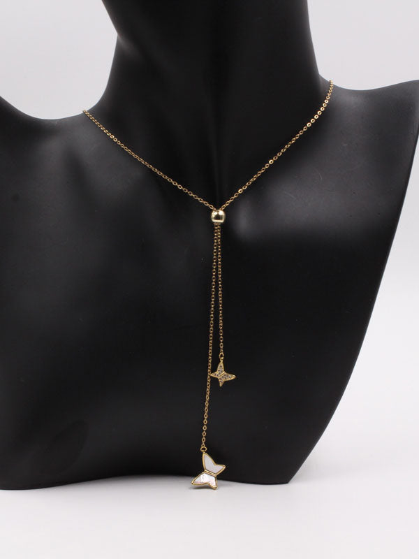 سلسال فراشات سحاب سلسال Jewel ذهبي