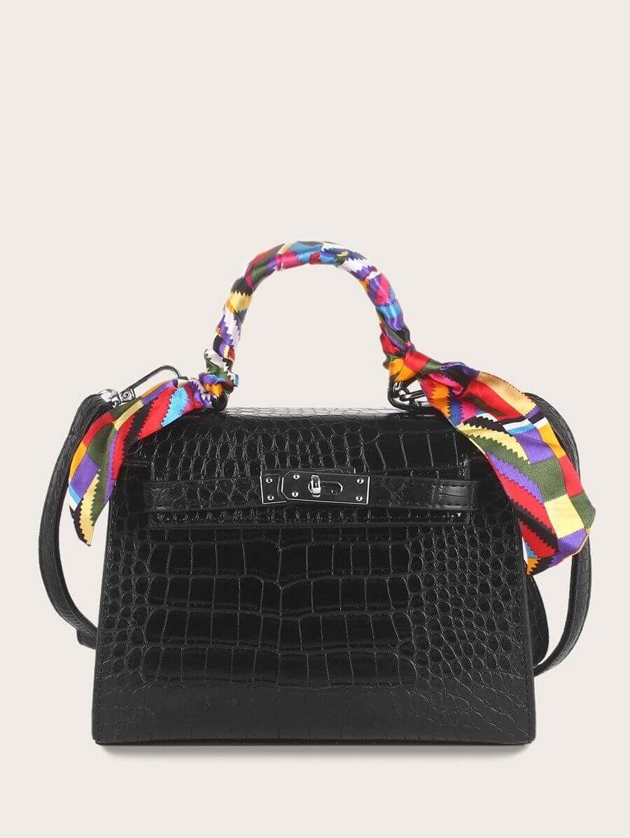 حقيبه كتف بوشاح توايلي شنط وحقائب شنط اسود