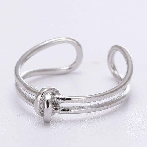 خاتم سيلفر هيلد خواتم متوفر 1 لون فضي فري سايز - قابل للتحكم بالقياس