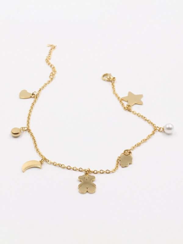 خلخال توس بيرل ستار خلاخل دبدوب ذهبي