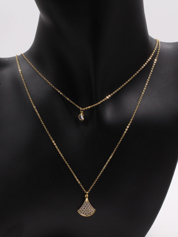 سلسال بولغاري طبقتين زركون سلسال bvlgari ذهبي