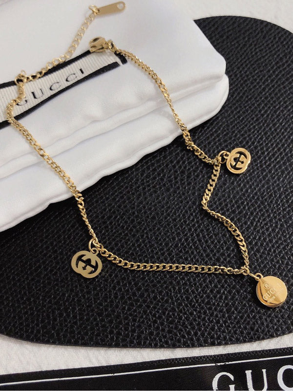 خلخال قوتشي ذهبية لوقو خلاخل gucci