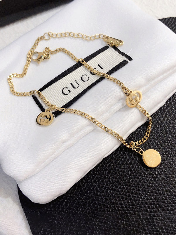 خلخال قوتشي ذهبية لوقو خلاخل gucci ذهبي
